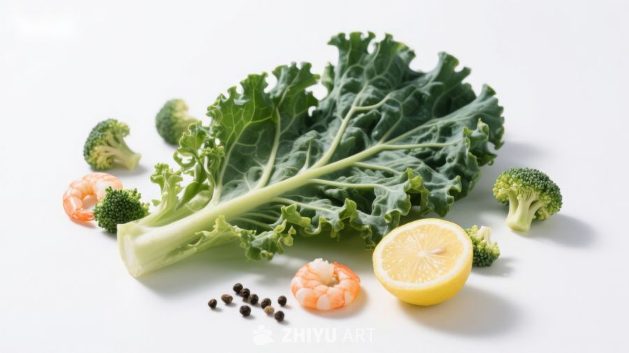 新鲜蔬菜与虾仁食材组合