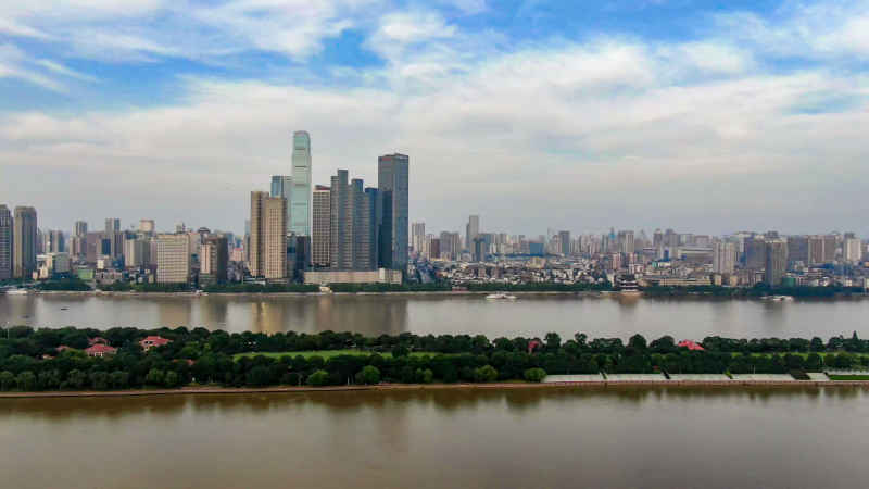 湖南长沙城市风光航拍图 
