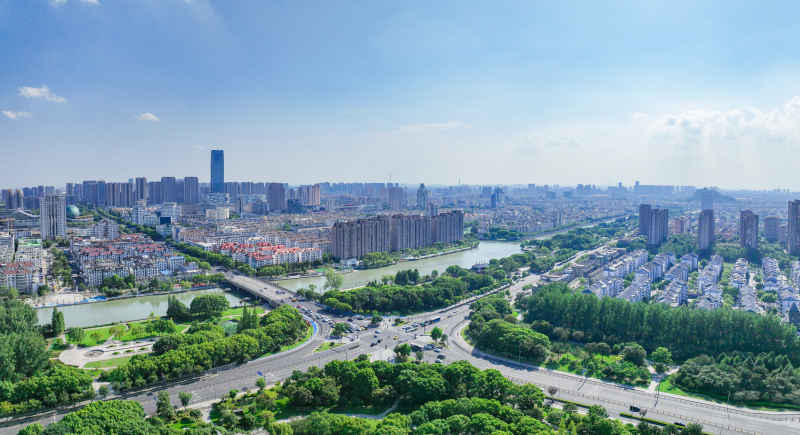航拍昆山城市风光建筑大景 80
