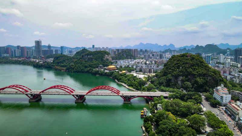 广西柳州城市风光航拍摄影图