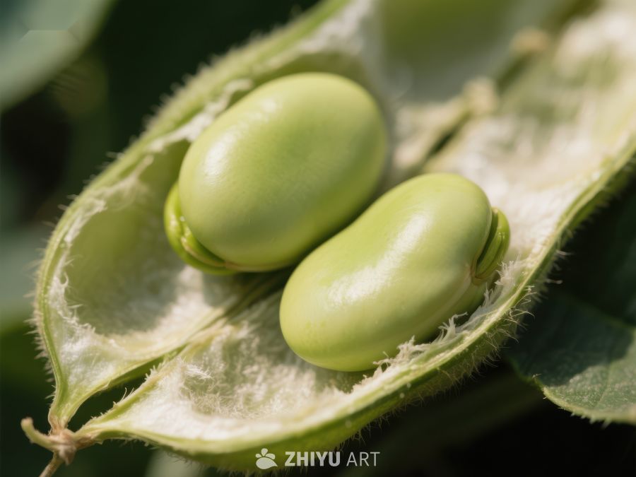新鲜豆荚中的绿色蚕豆 408