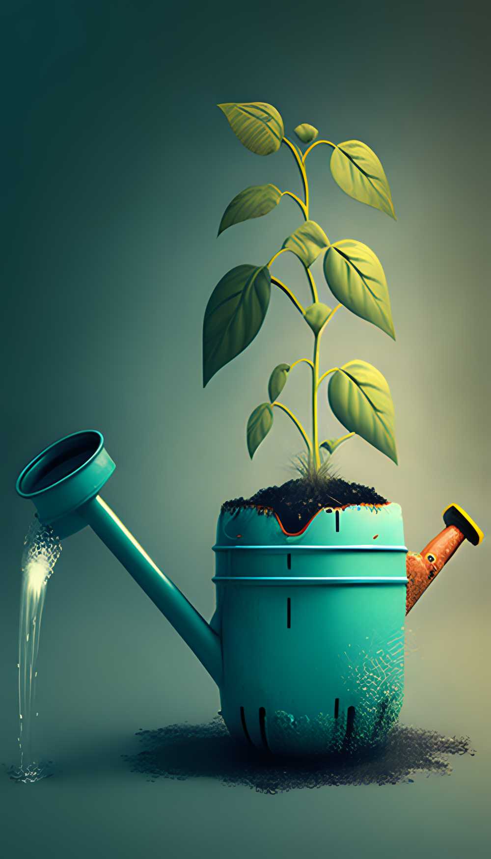 创意艺术画面劳动植树