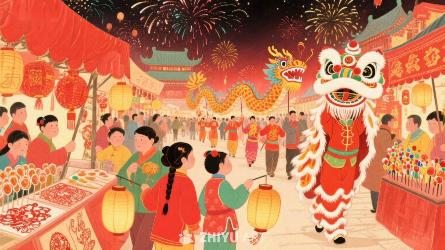 热闹春节庆典，舞龙舞狮迎新春 766