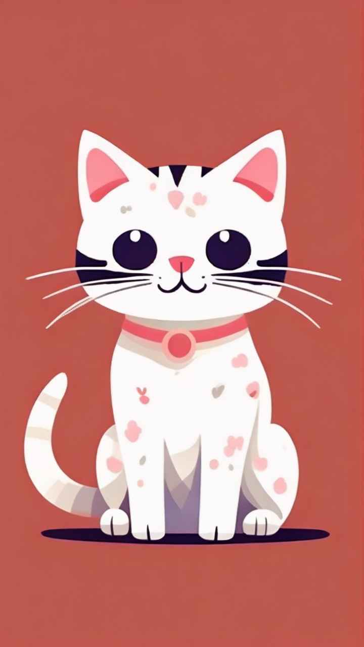 小花猫唯美插画 13
