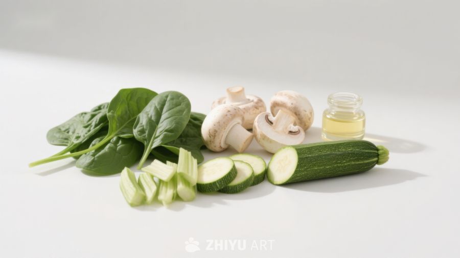 新鲜蔬菜与香料摆拍
