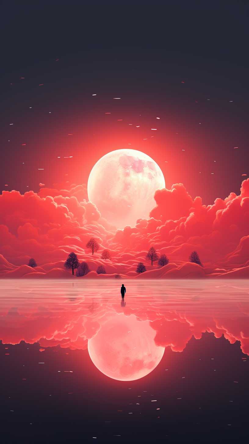 红色背景艺术图