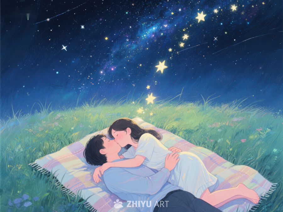 夜空下情侣依偎 1073