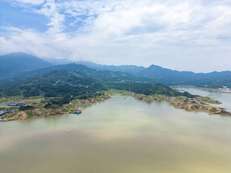 湖北长江三峡风光航拍图 