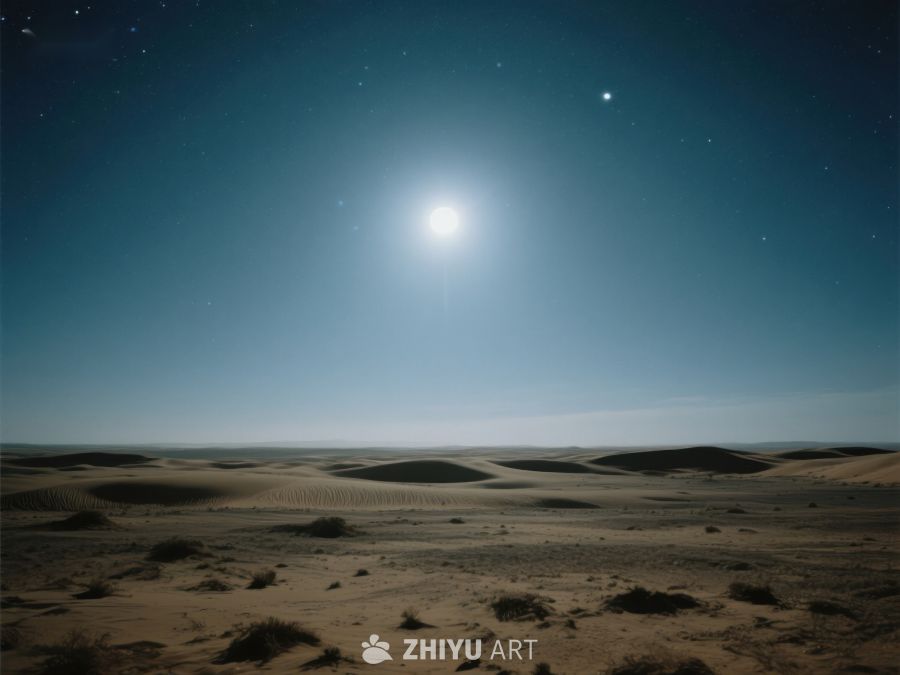 月光下的沙漠夜景 504