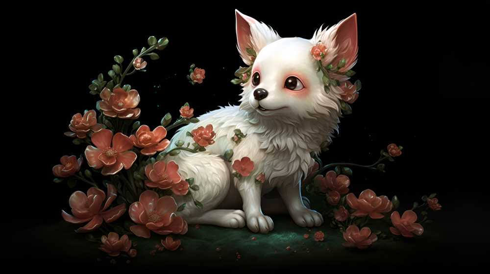 可爱萌宠狗小花花