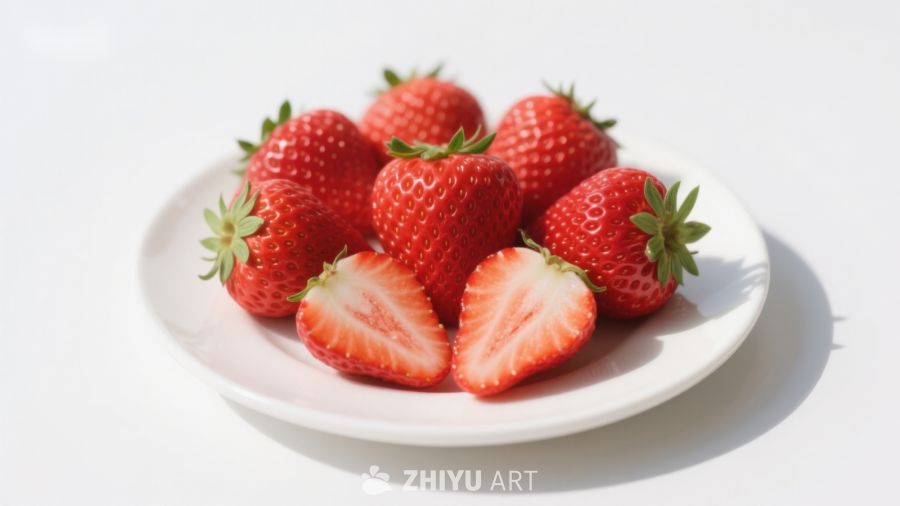 新鲜草莓盘中展示 518