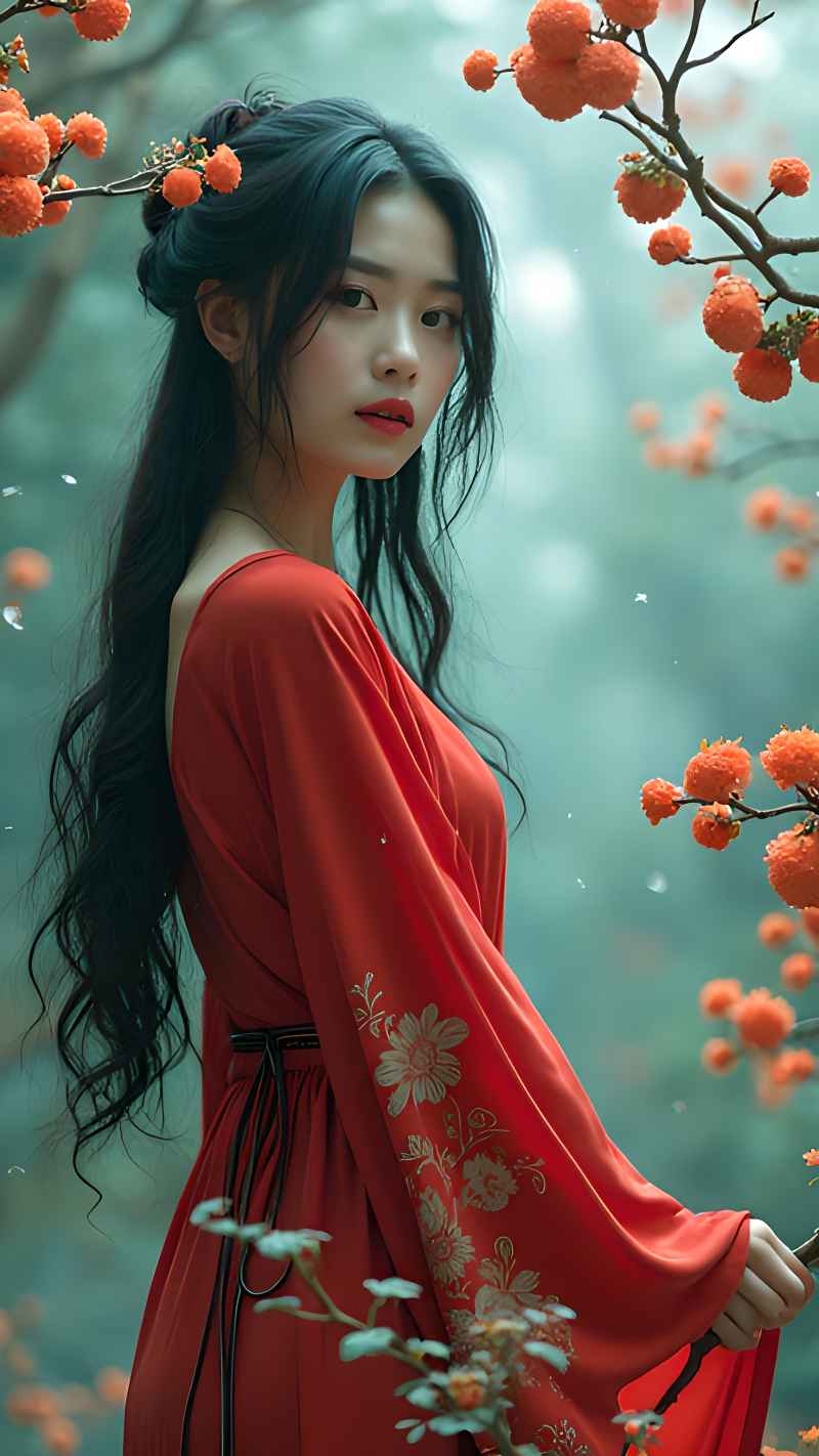 红色女子户外拍摄系列高清艺术视觉 6