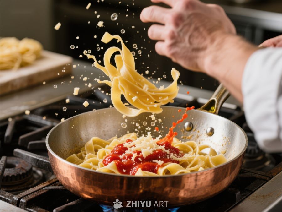 厨师抛洒意大利面的瞬间 76