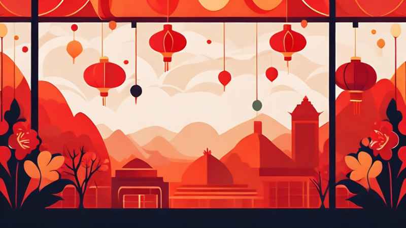春节窗花简约插画背景 6