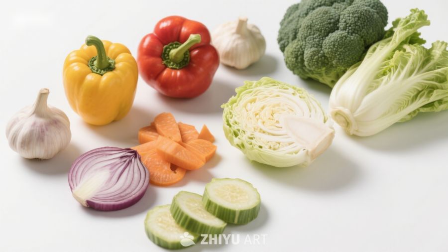 新鲜蔬菜食材展示