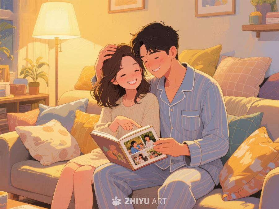 温馨夜晚，共读相册 867