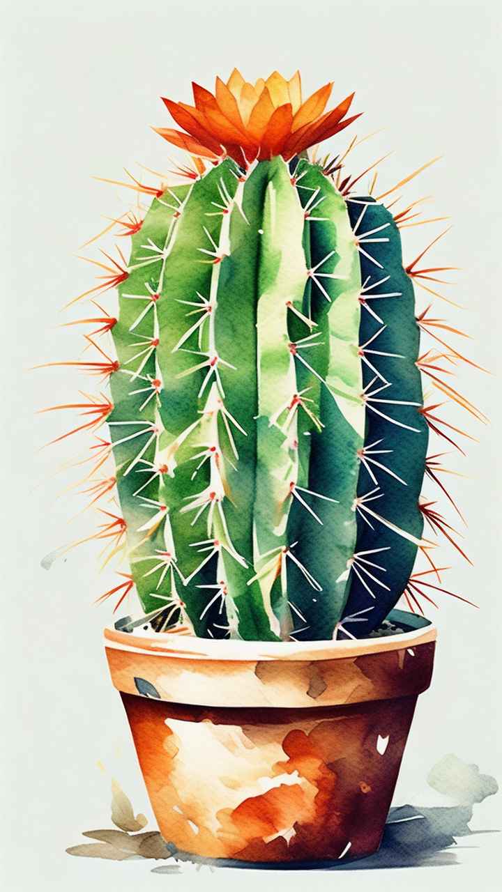 仙人掌自然植物插画 48