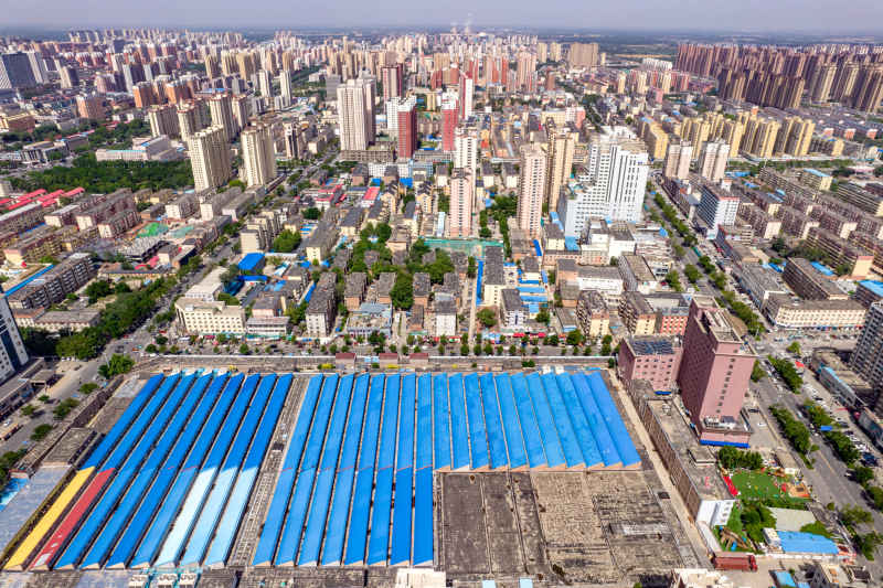 河北衡水城市风光航拍图