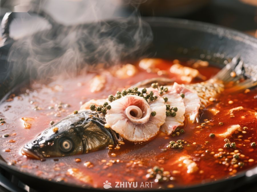 麻辣鱼火锅热气腾腾 422