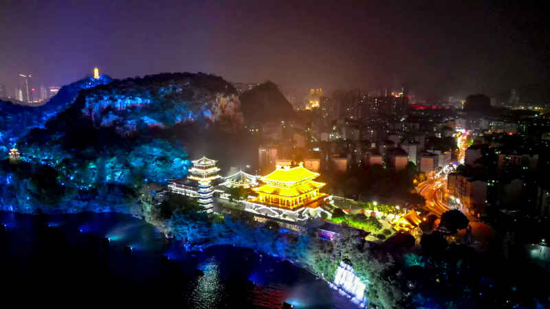 广西柳州城市夜景灯光