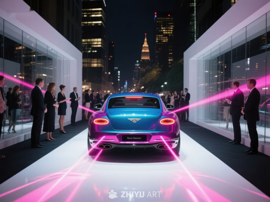 豪华轿车展示会场夜景 69