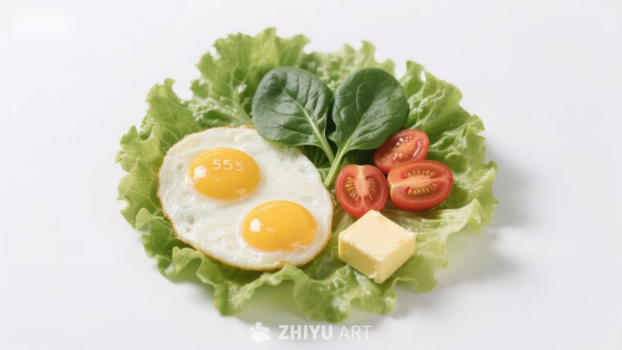 煎蛋生菜番茄黄油组合