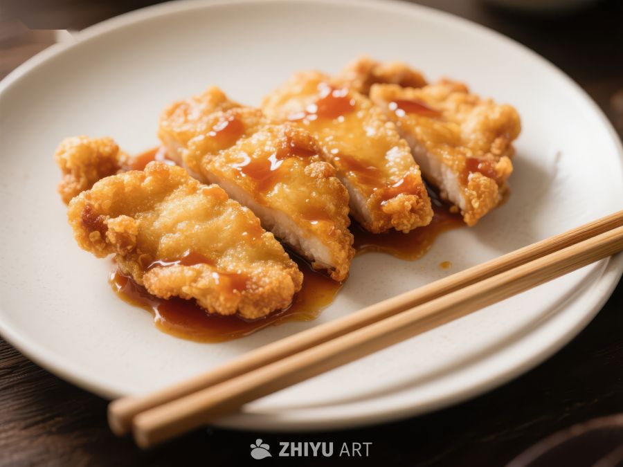 酥脆炸鸡排配甜酱 1109