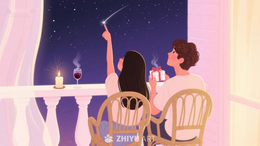 情侣夜景下共赏流星 249