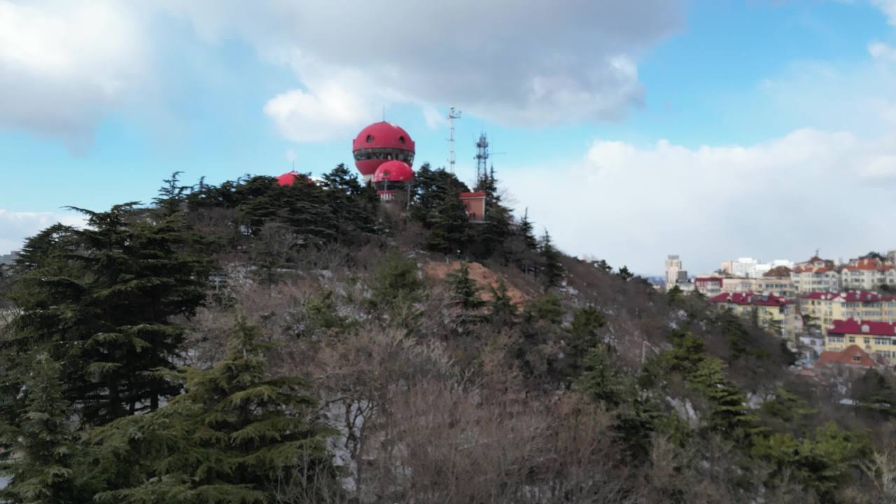 青岛市南老城区信号山雪景航拍 2