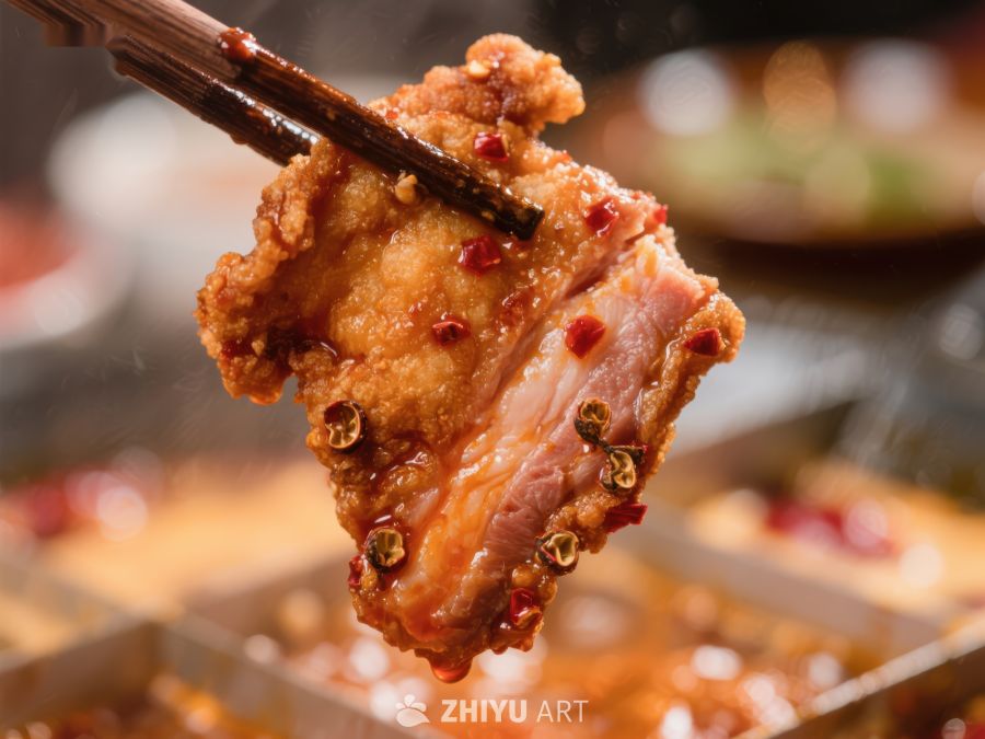 香辣排骨，筷子夹起的美味瞬间 791