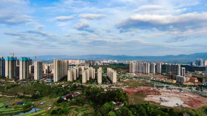 湖南怀化城市风光航拍 