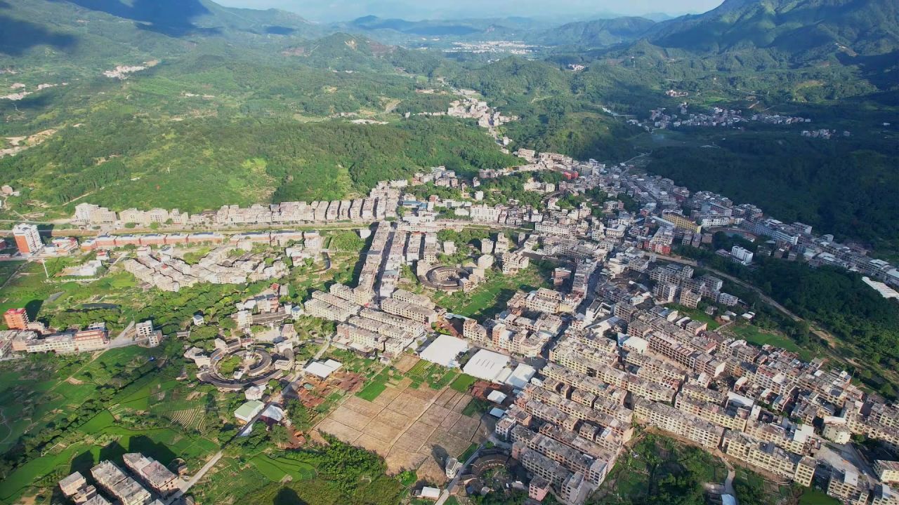 航拍漳州新农村景观 