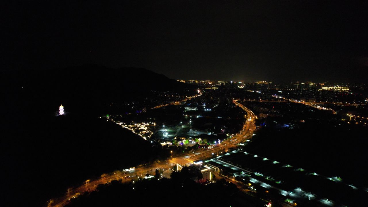 无锡城市夜景灯光航拍