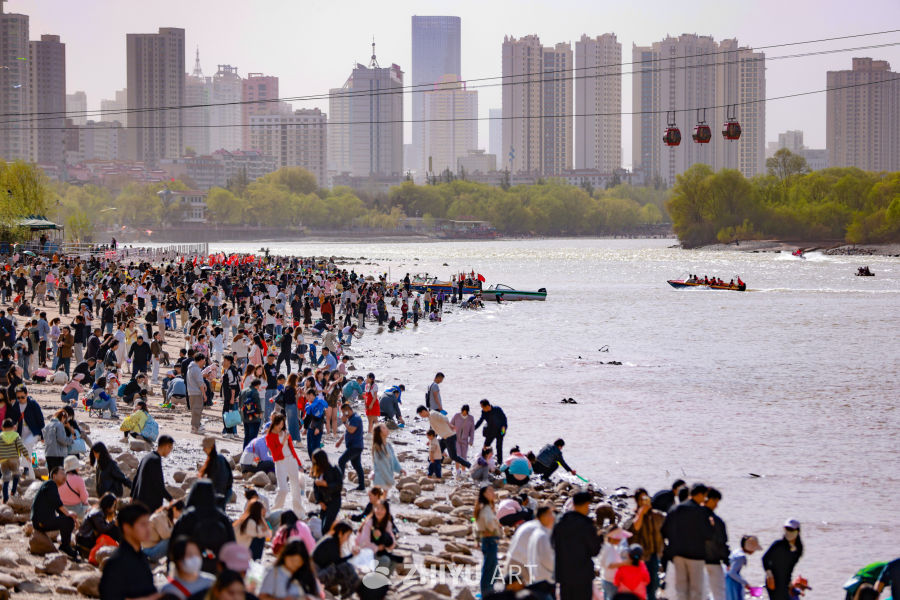 甘肃兰州：黄河之滨绿意盎然春景如画 1