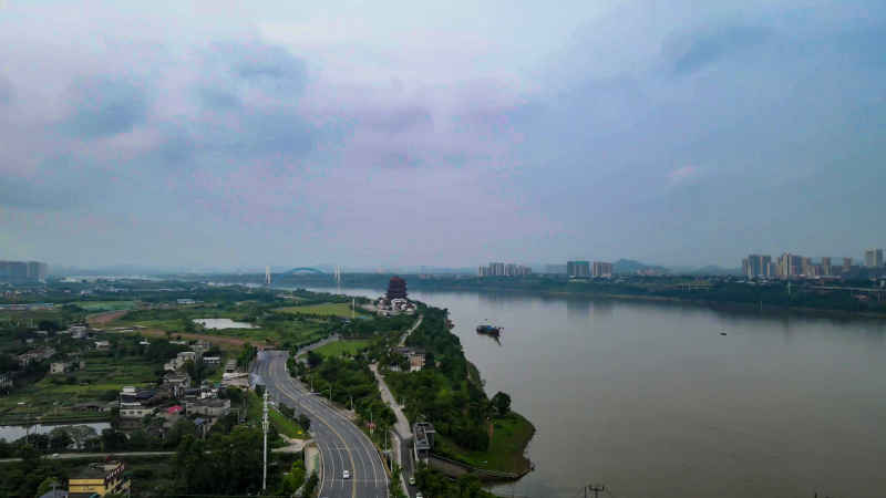 湖南湘潭城市风光航拍摄影图