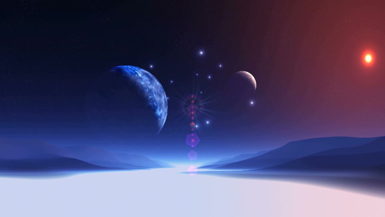 唯美大海上升月亮白月光蓝色夜空圆月明月大屏幕舞台LED视频  153