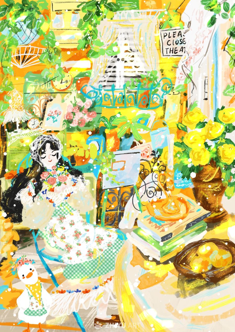 原创治愈插画作品素材四季节气节日自然 58