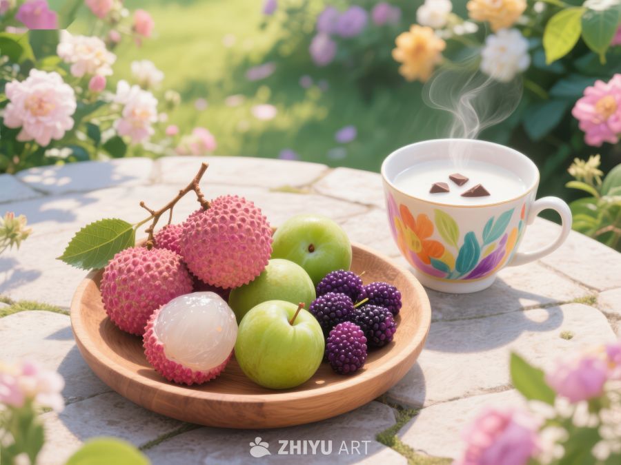 花园茶点：新鲜水果与热饮 299