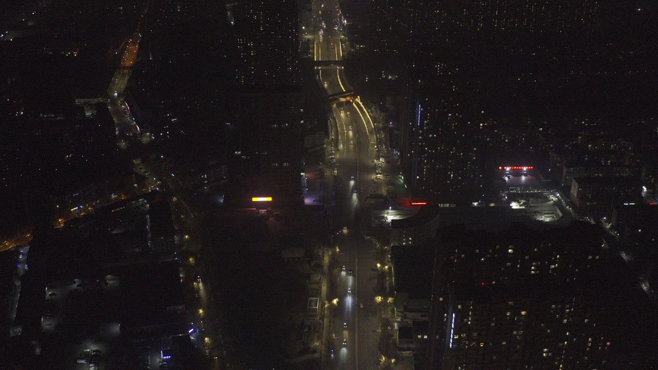 郑州航拍夜景街道 6