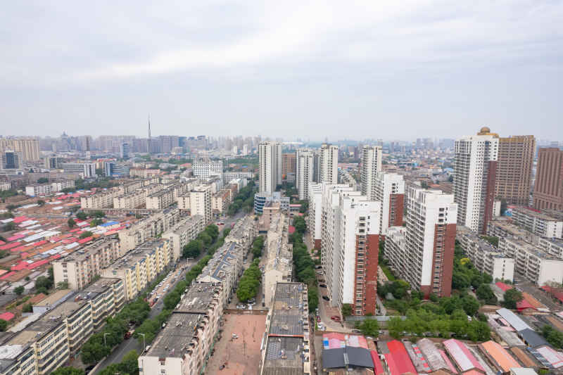 河北沧州城市风光地标建筑航拍图 