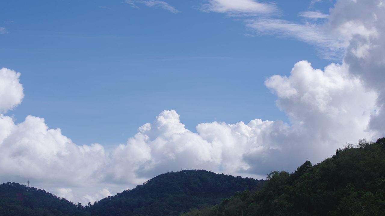晴朗天气蓝天白云实拍空境
