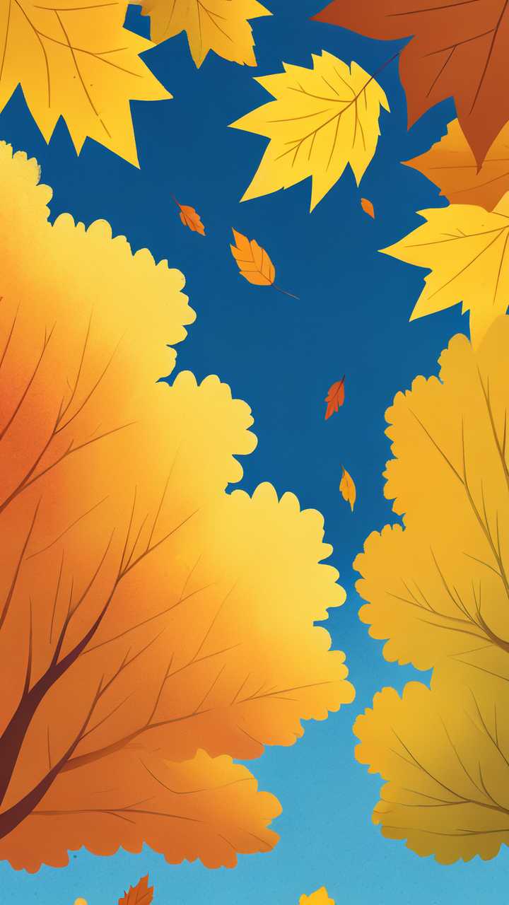 秋天插画叶子黄了