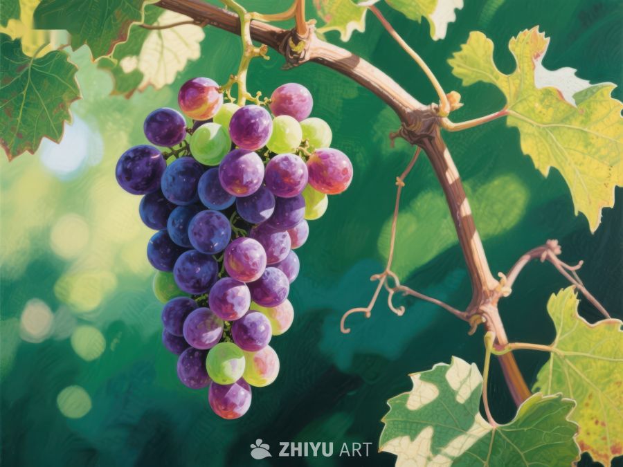 葡萄藤上的紫红色葡萄 346
