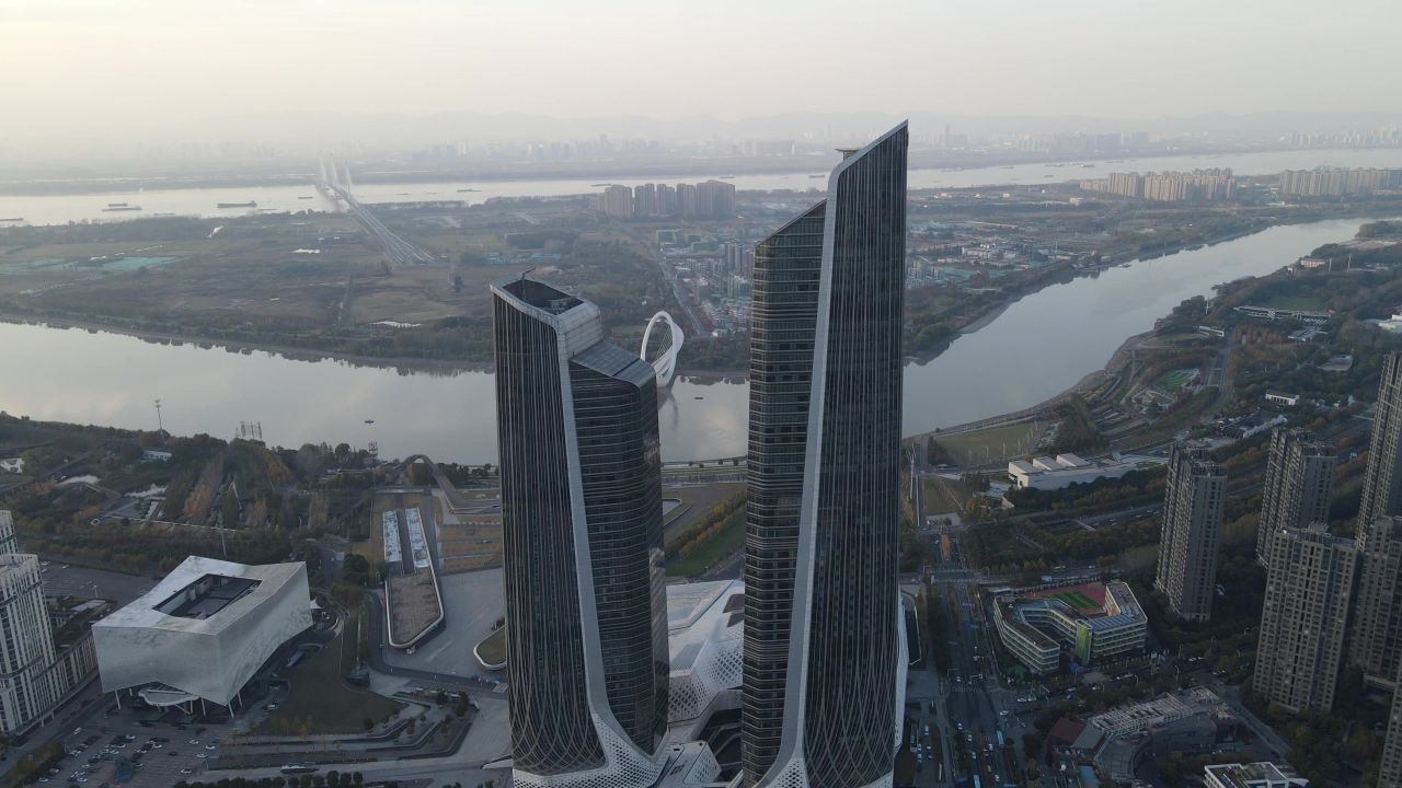 江苏南京城市风光旅游景区地标建筑航拍 