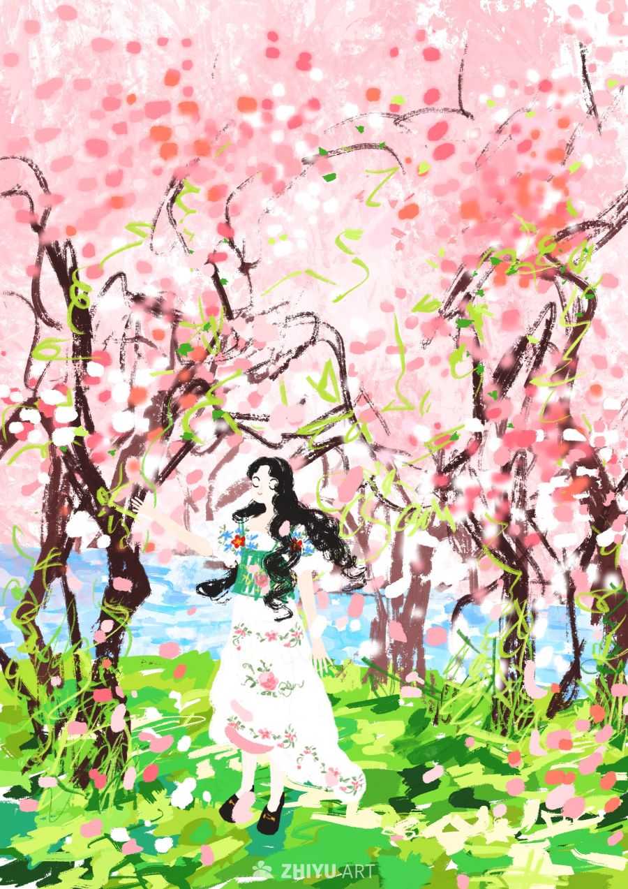原创治愈插画作品素材四季节气节日自然 100