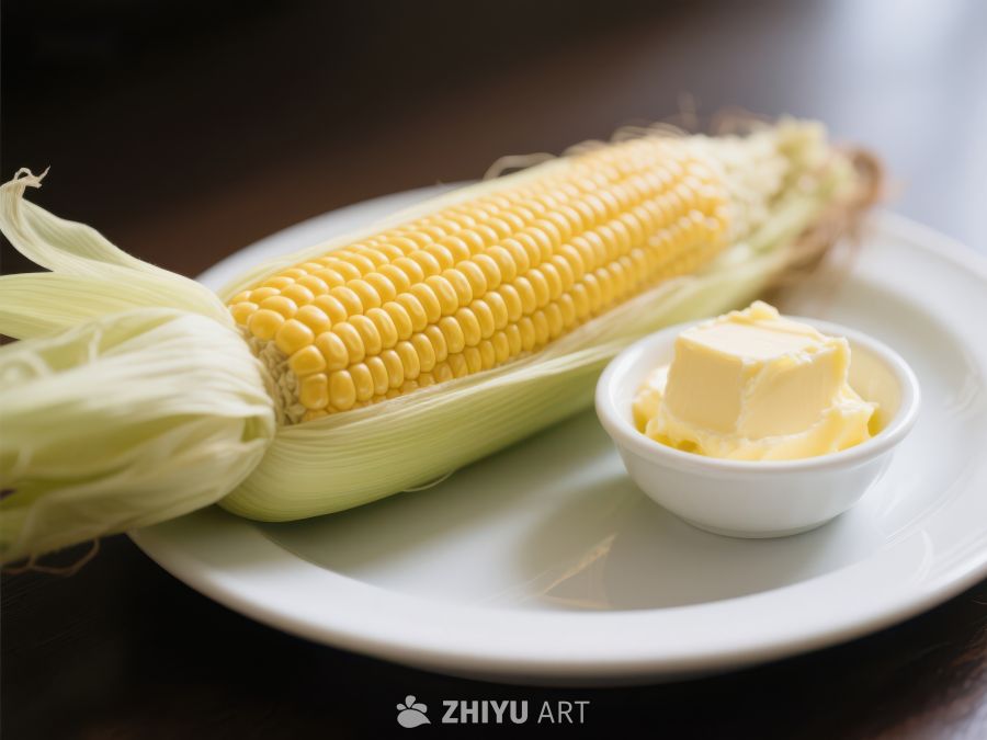 新鲜玉米配黄油 636