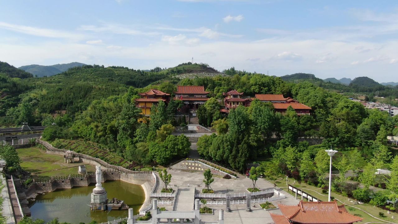 湖南新晃侗族自治县城市风光旅游景区航拍 