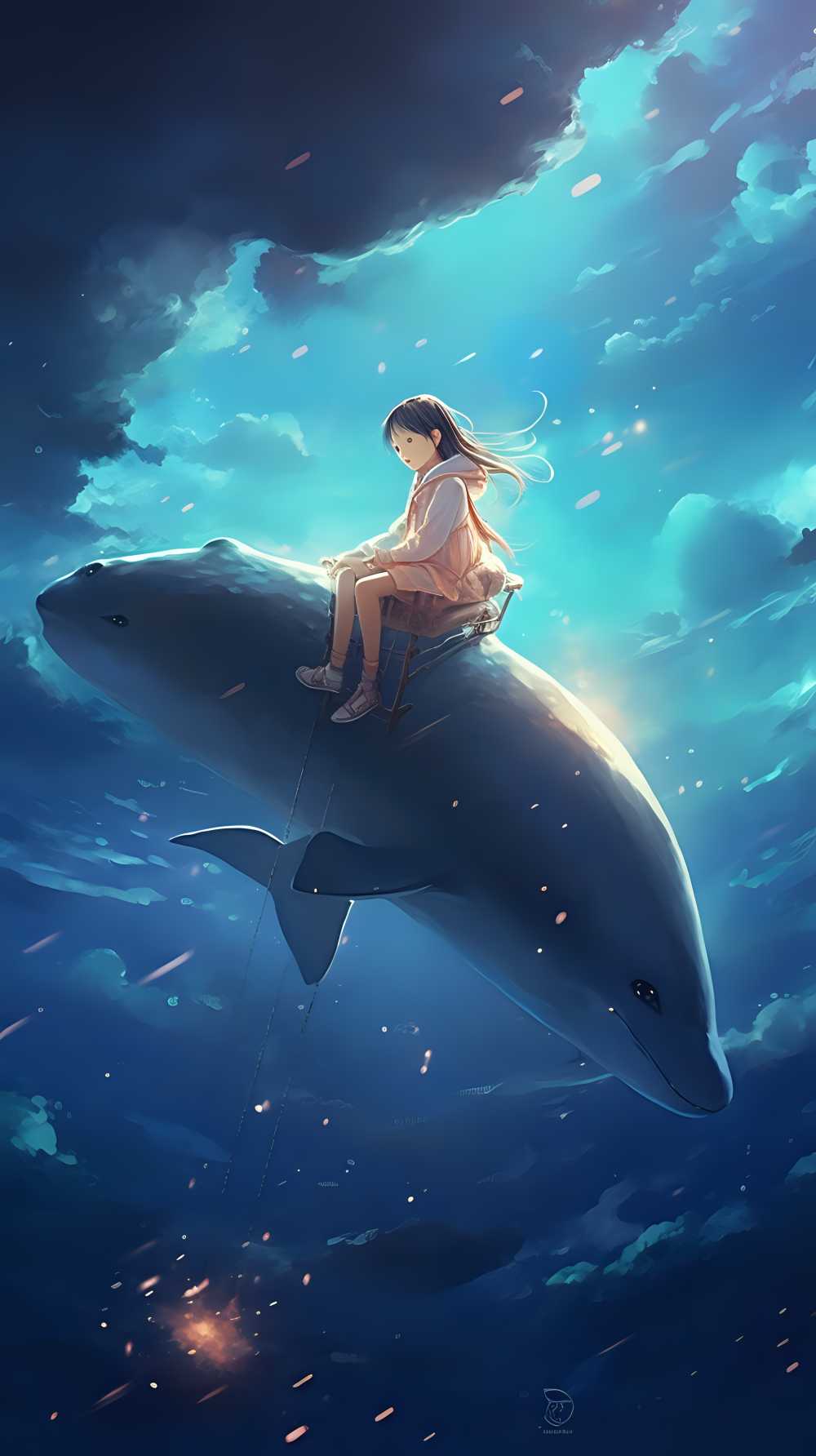骑在海豚上的女孩，星星艺术团的风格