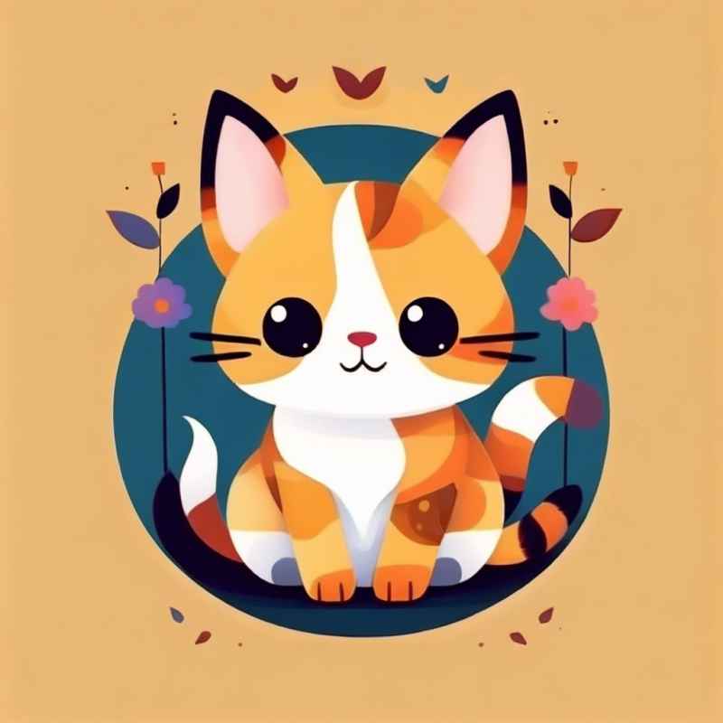 小花猫唯美插画 11