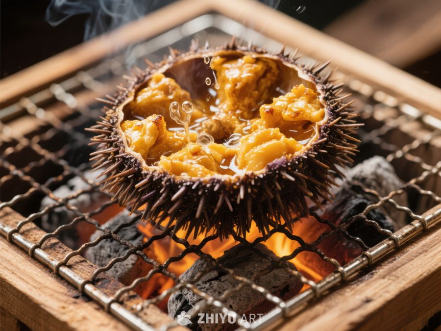 烤海胆：炭火上的美味